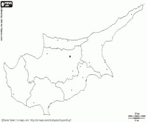 Colora Mappa di Cipro