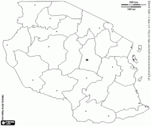 Colora Mappa de Tanzania