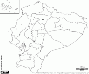 Colora Mappa di Ecuador