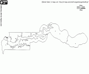 Colora Mappa di Gambia