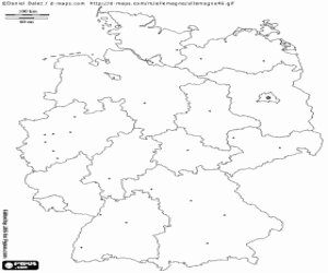 Colora Mappa di Germania