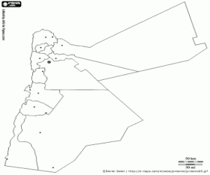 Colora Mappa di Giordania