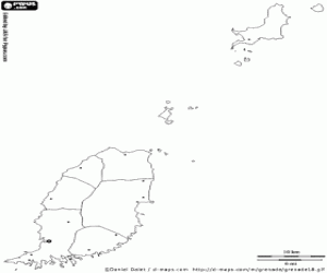 Colora Mappa di Grenada