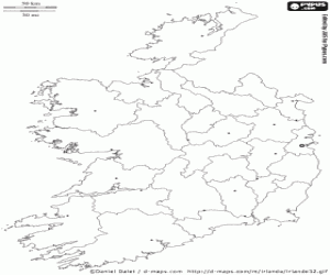 Colora Mappa di Irlanda