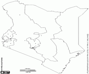 Colora Mappa di Kenya