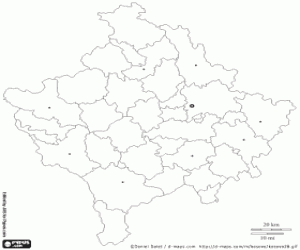 Colora Mappa di Kosovo