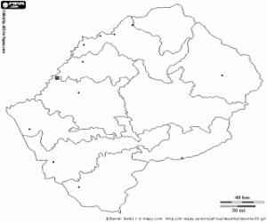 Colora Mappa di Lesotho