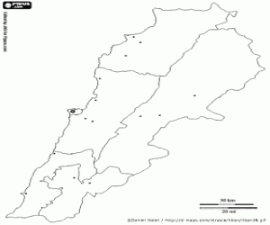 Colora Mappa del Libano