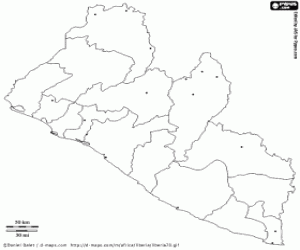 Colora Mappa della Liberia