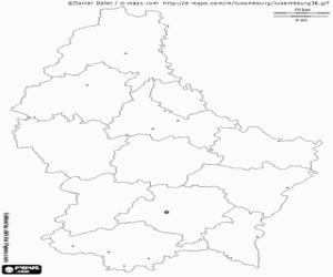 Colora Mappa di Lussemburgo