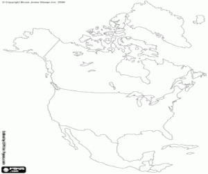 Colora Mappa di Nord America