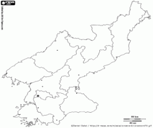 Colora Mappa di Nord Corea