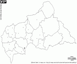 Colora Mappa della Repubblica Centrafricana