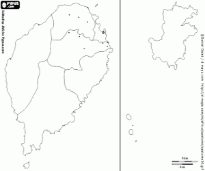 Colora Mappa di São Tomé e Príncipe