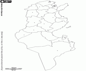 Colora Mappa di Tunisia