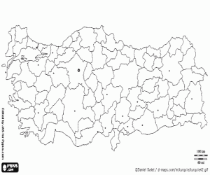 Colora Mappa di Turchia