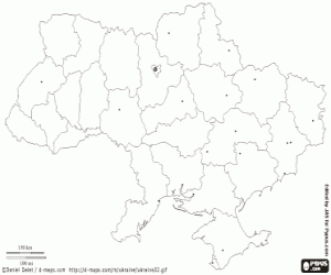 Colora Mappa di Ucraina