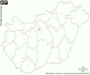 Colora Mappa di Ungheria