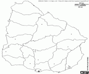 Colora Mappa di Uruguay