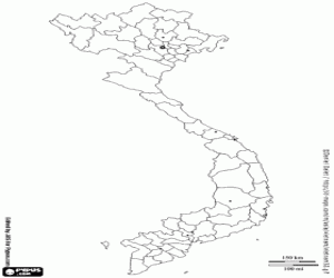 Colora Mappa di Vietnam