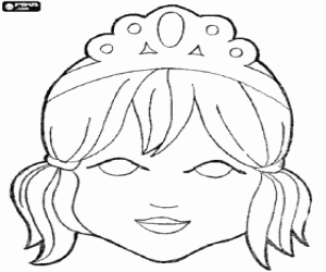 Colora Maschera di una principessa con tiara