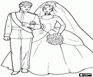 Colora Il matrimonio di Barbie e Ken