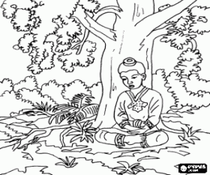 Colora La meditazione di Siddhartha Gautama