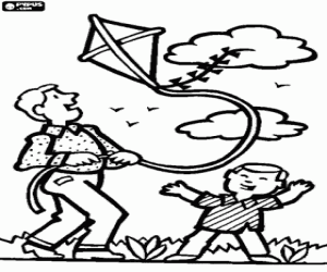 Colora Mio padre e io con l'aquilone