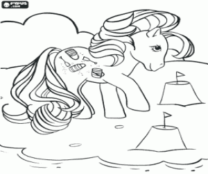 Colora Il mio piccolo pony sulla spiaggia