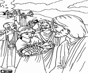 Colora Miracolo dei pani e dei pesci