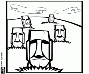 Colora Moais incompleti, parco di Rapa Nui