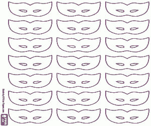 Colora Modello con maschere di Carnevale