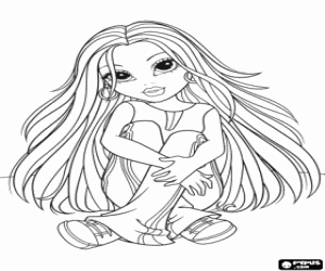 Colora Moxie Girlz seduta sul pavimento