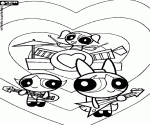 Colora La musica di Powerpuff Girls con amore