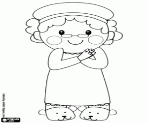 Colora La nonna con abbigliamento sonno