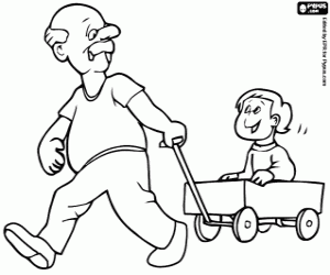 Colora Il nonno giocando con suo nipote