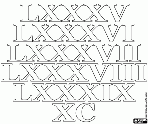 Colora Numeri di 85-90 secondo i Romani