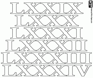 Colora Numeri romani da 79 a 84