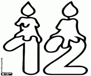 Colora Numero dodici e candeline