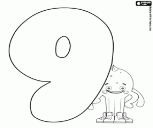 Colora Il numero nove con Pypus
