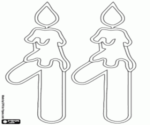 Colora Il numero undici con due candele