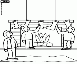 Colora Ornamenti di Natale al caminetto