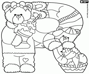 Colora Due orsi e un coniglio, la lettera R