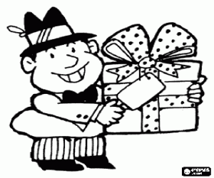 Colora Un padre con cappello e regalo