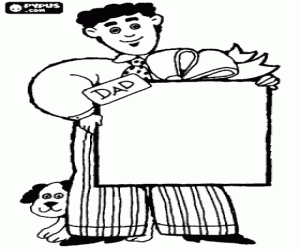 Colora Un padre con il suo cane e il dono