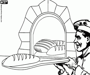 Colora Il panettiere e il forno per il pane