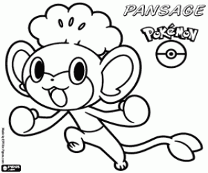 Colora Pansage, una scimmia Pokémon