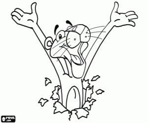 Colora La pantera rosa divertente