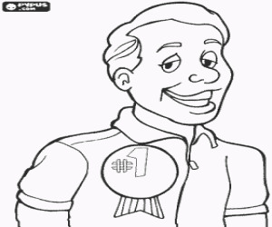 Colora Papà felice con la medaglia