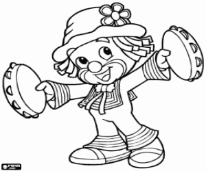 Colora Patatí con due tamburelli